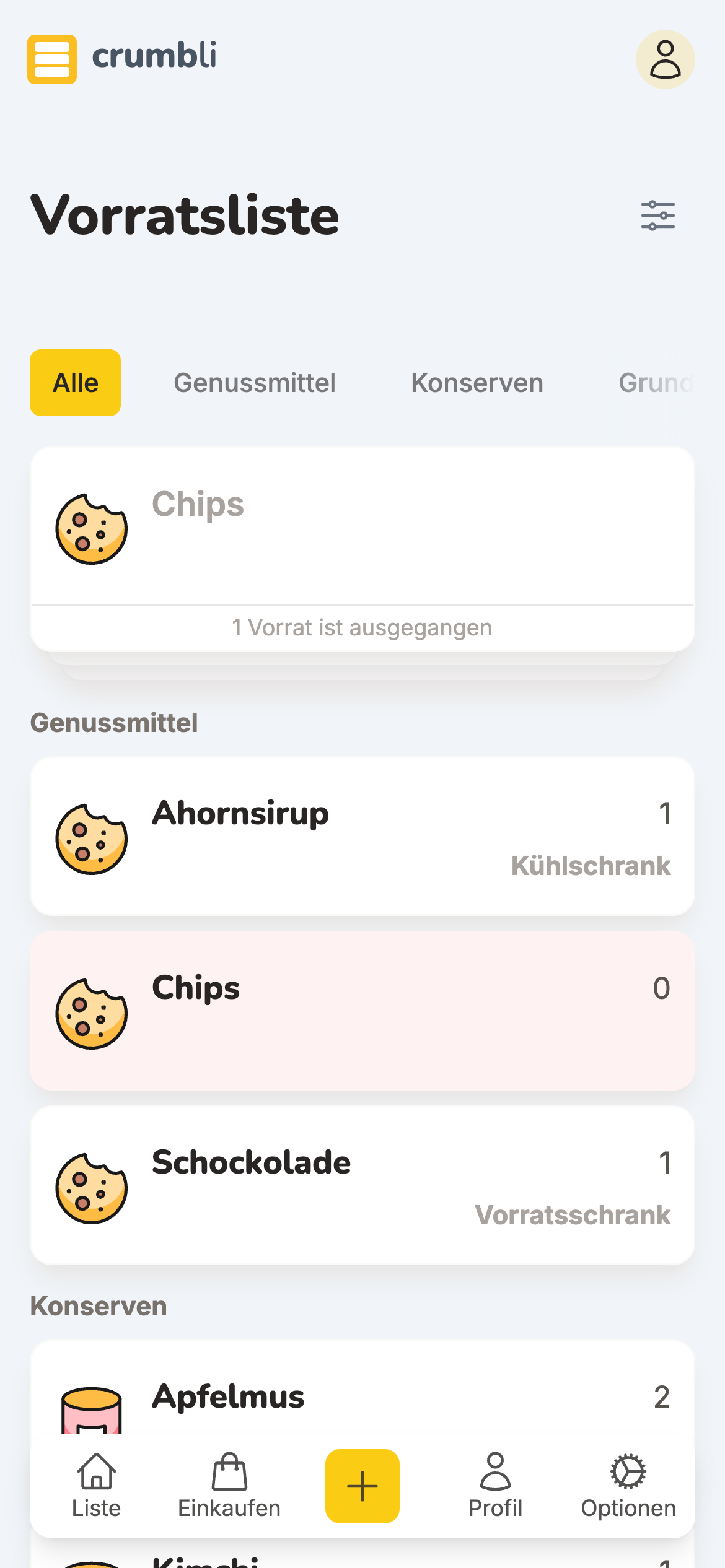 Crumbli App Screenshot